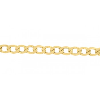 Gold chain 10kt, Gourmette 3.5mm